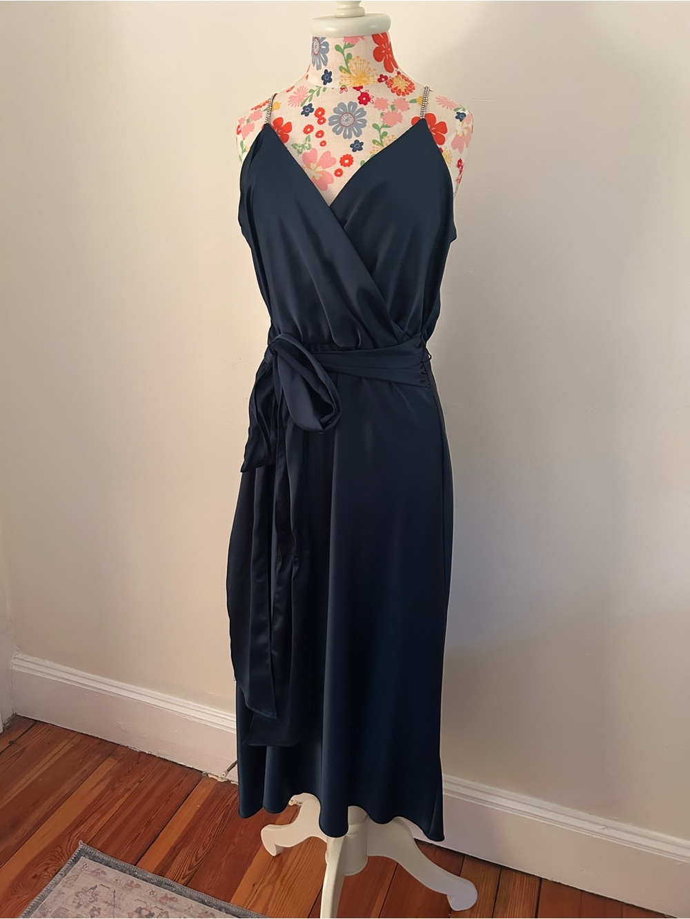 Zara - Satin Formal Gown with Sequin Straps - Picture 1 of 5